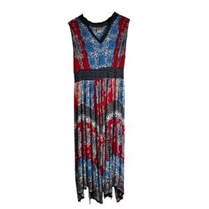 Bila Paisley Red White Blue Maxi Dress